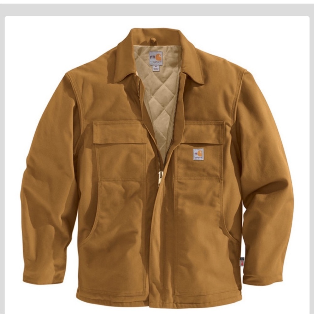Men’s Carhartt FR Heavyweight Rugged Quilt Lined Coat XL Tall Duck Canvas